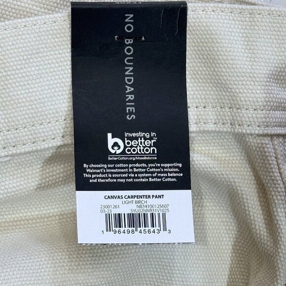 NO BOUNDARIES Canvas Carpenter‎ Pants Unisex 40x31 Baggy Slouch Grunge 90s NEW - Picture 5 of 7